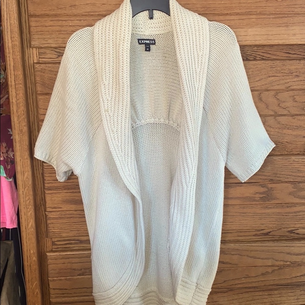 Express Short Sleeve Open Front Knit Cardigan
